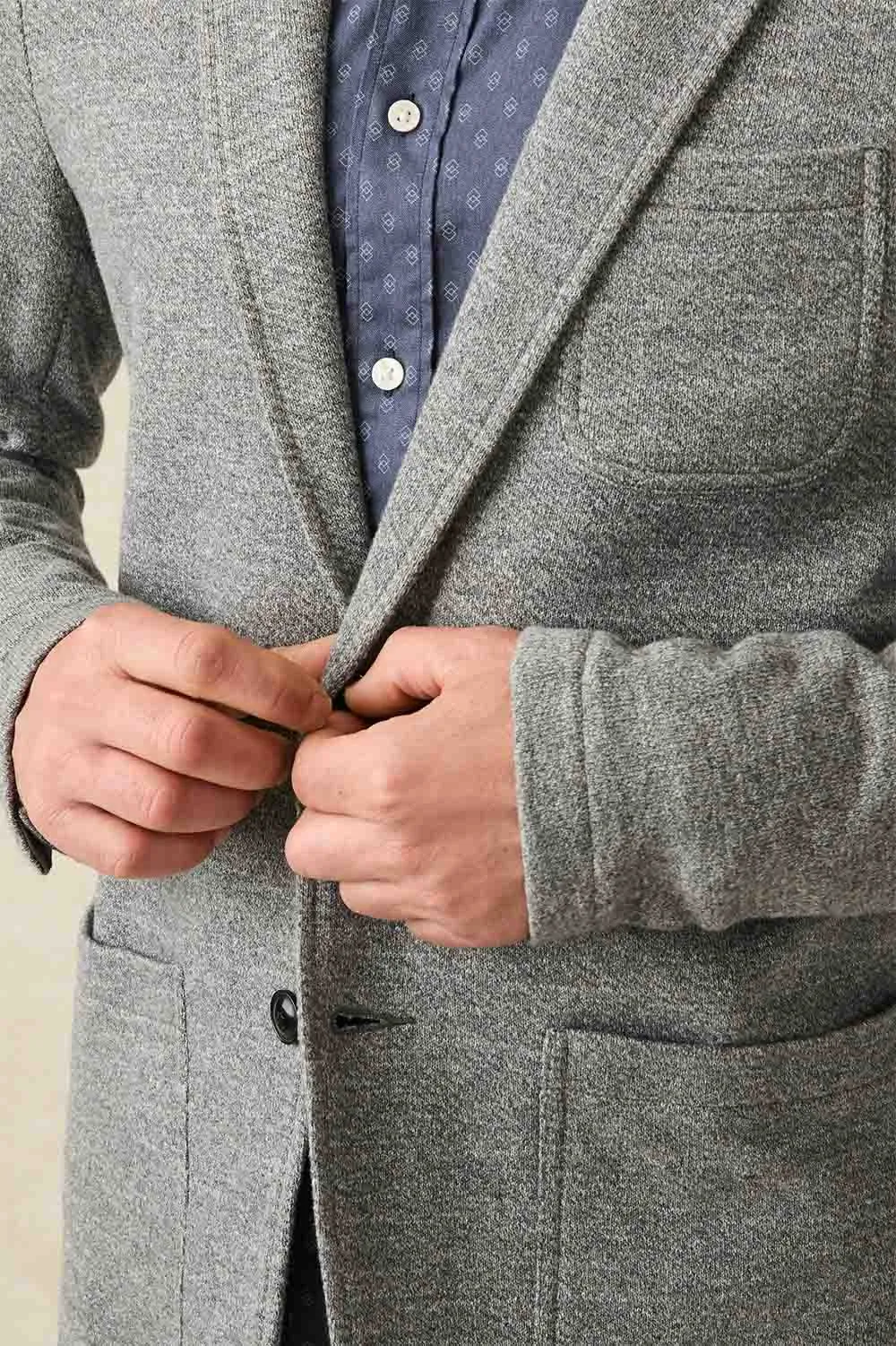 INLET KNIT BLAZER Medium Grey Melange sold by REVOLVR Menswear product image thumbnail 5