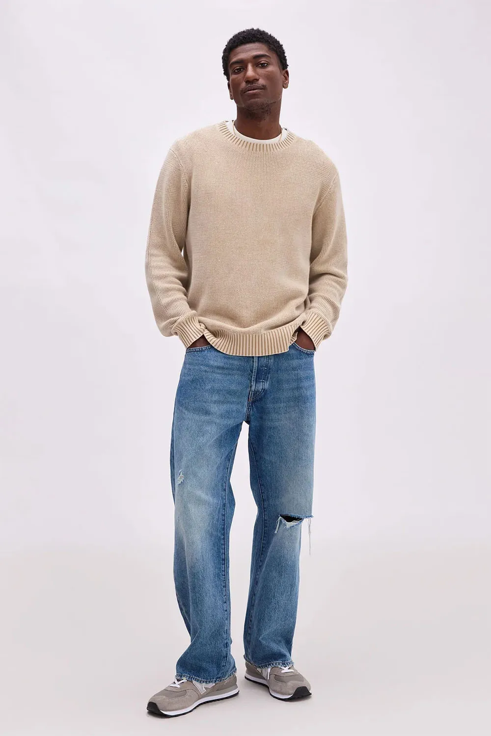 DUNE SWEATER Khaki sold by REVOLVR Menswear product image thumbnail 4
