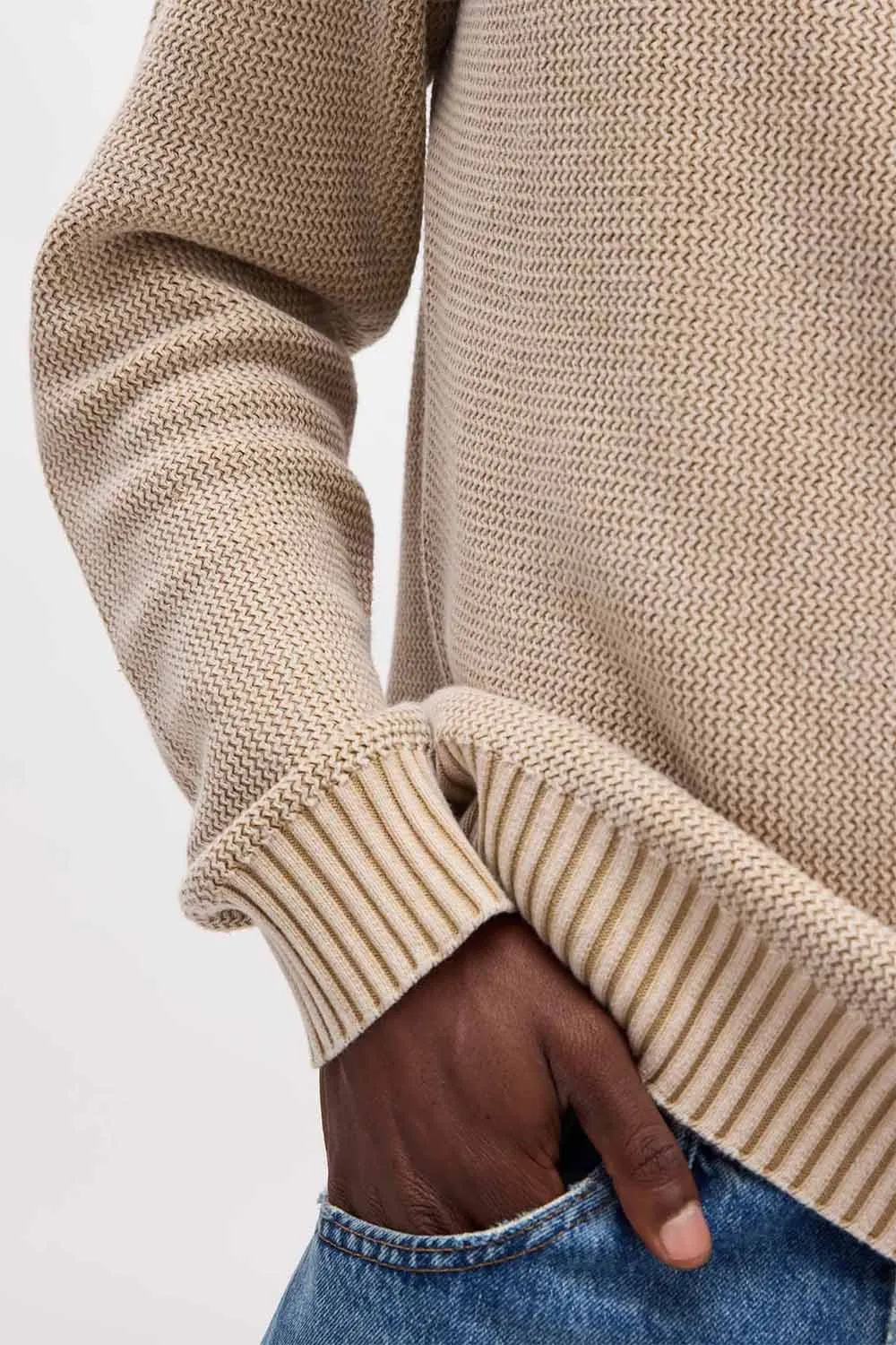 DUNE SWEATER Khaki sold by REVOLVR Menswear product image thumbnail 3