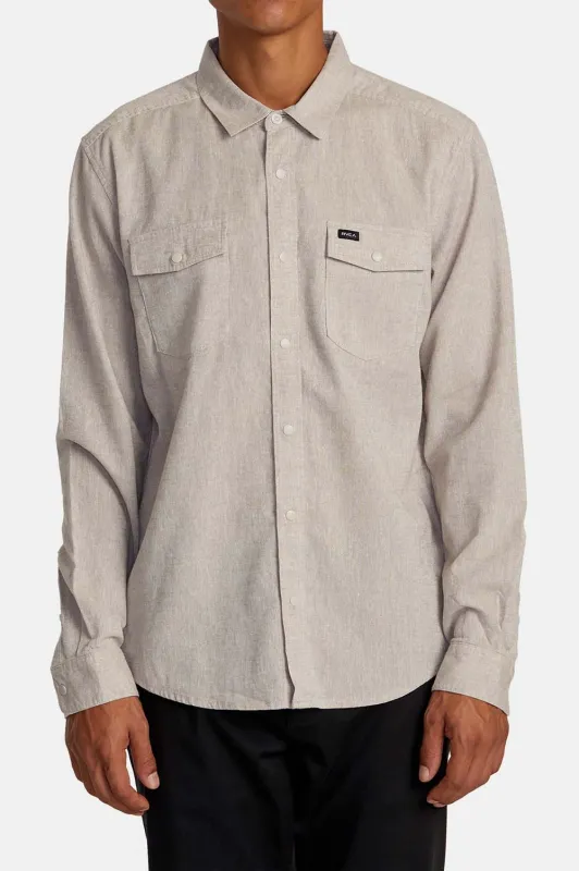 RVCA NEPS LS Washed Grey sold by REVOLVR Menswear