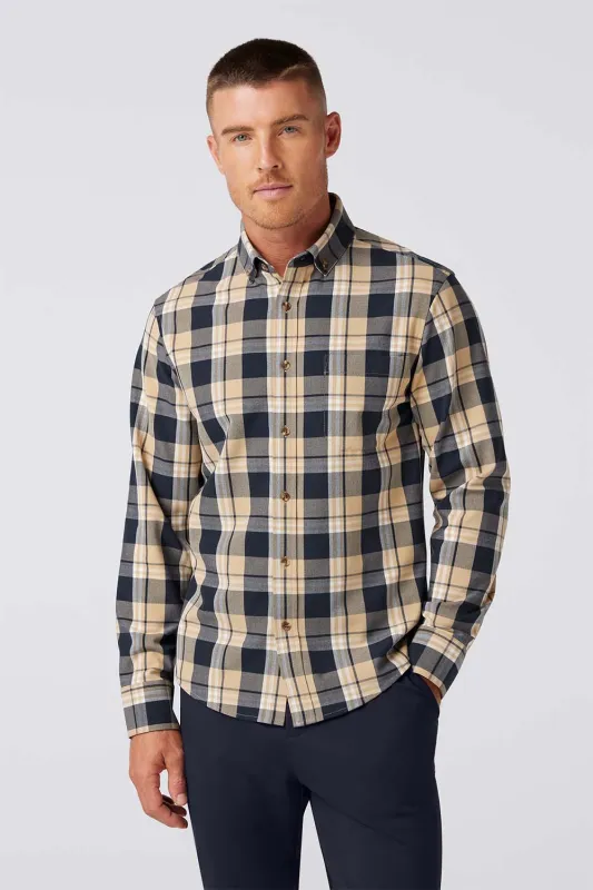 CITY FLANNEL Khaki William Plaid sold by REVOLVR Menswear