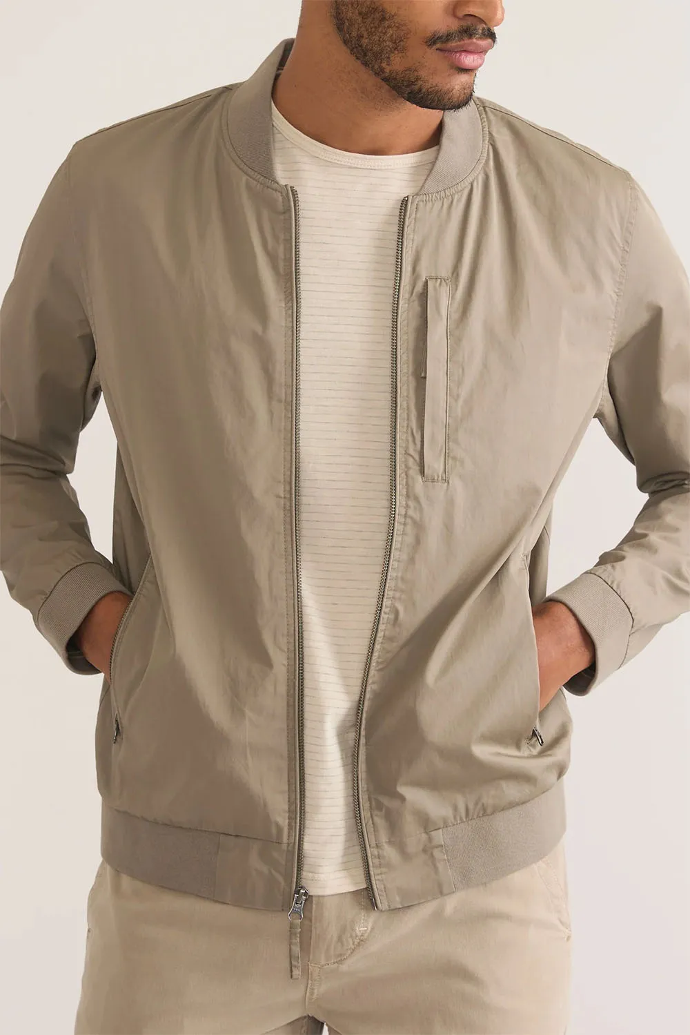 ROSSLAND WAX CANVAS BOMBER Vetiver sold by REVOLVR Menswear product image thumbnail 2