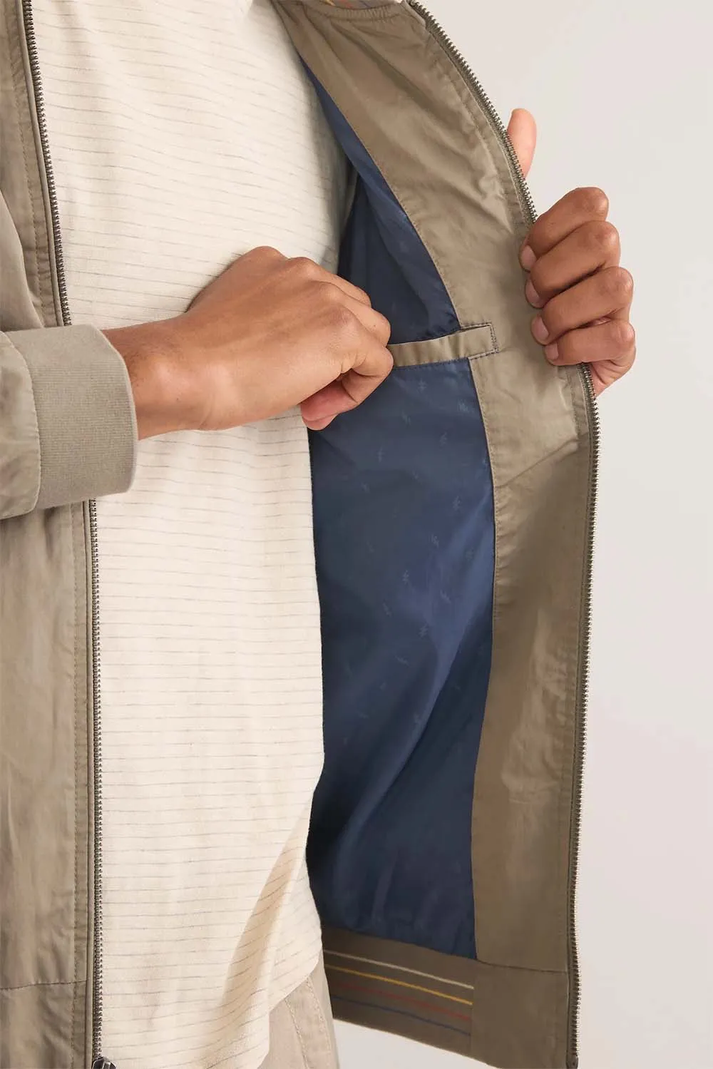 ROSSLAND WAX CANVAS BOMBER Vetiver sold by REVOLVR Menswear product image thumbnail 4