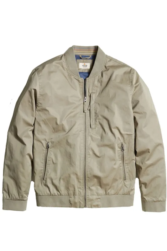 ROSSLAND WAX CANVAS BOMBER Vetiver sold by REVOLVR Menswear