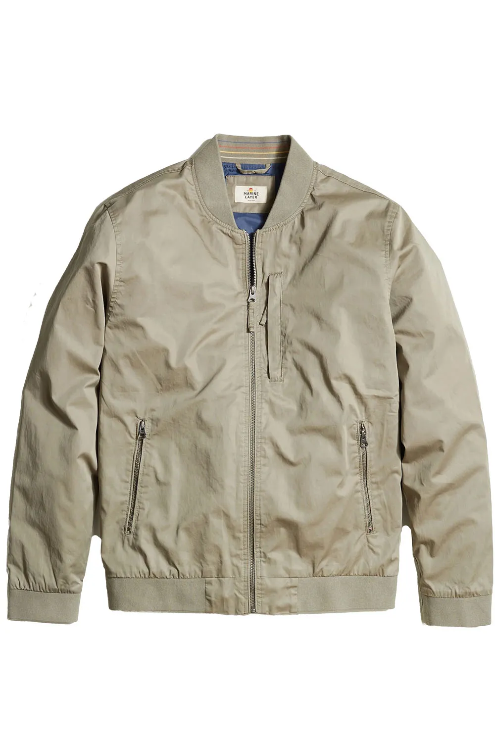 ROSSLAND WAX CANVAS BOMBER Vetiver sold by REVOLVR Menswear