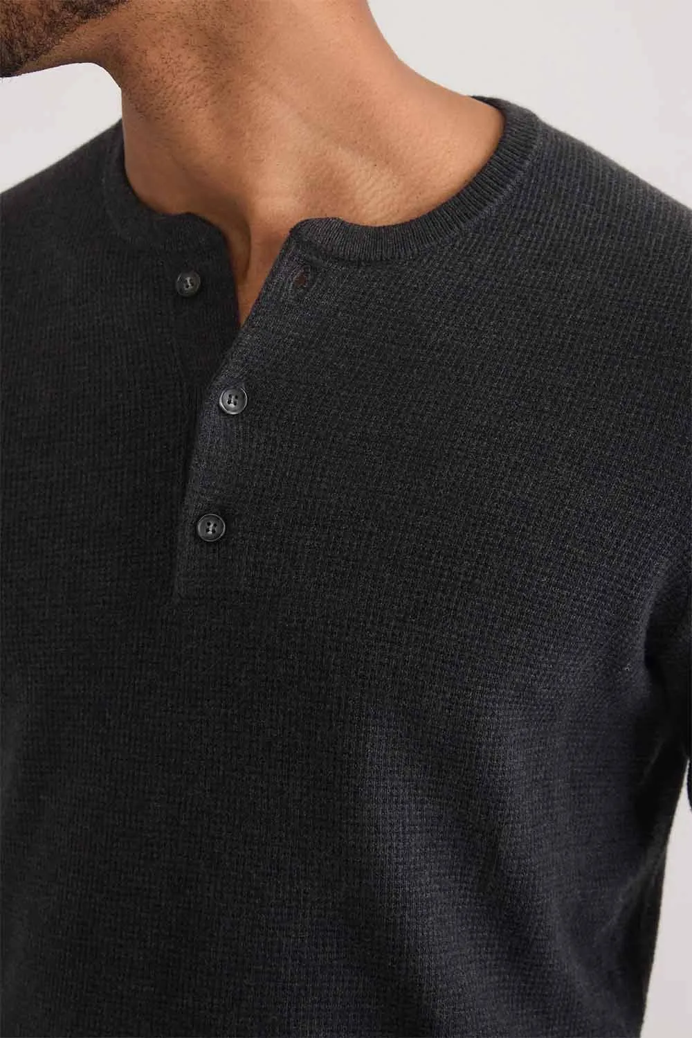 SWEATER HENLEY Black Oyster sold by REVOLVR Menswear product image thumbnail 4