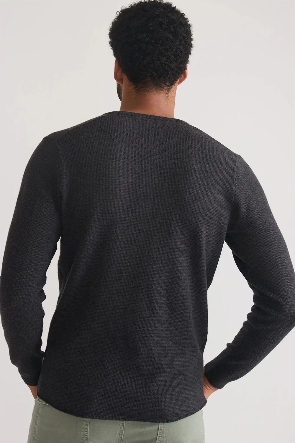 SWEATER HENLEY Black Oyster sold by REVOLVR Menswear product image thumbnail 3