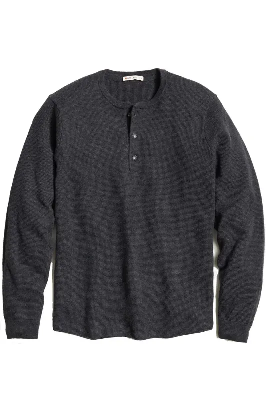 SWEATER HENLEY Black Oyster sold by REVOLVR Menswear