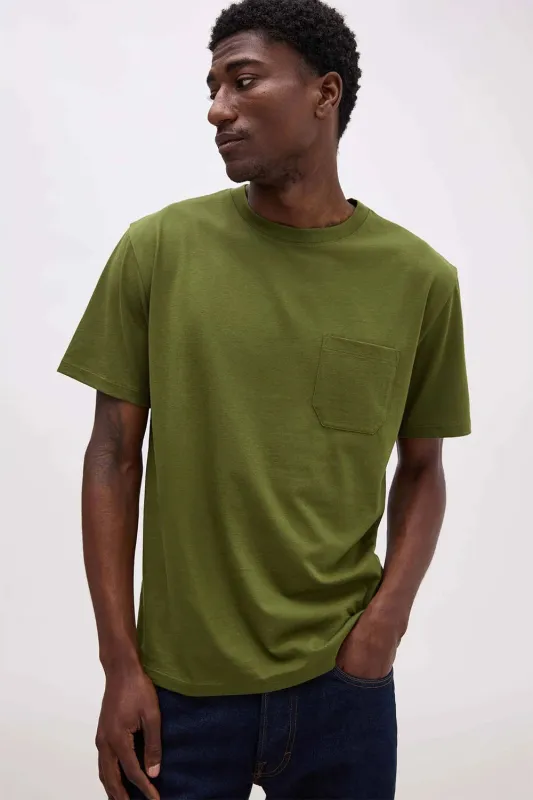 PIMA POCKET TEE Cypress sold by REVOLVR Menswear