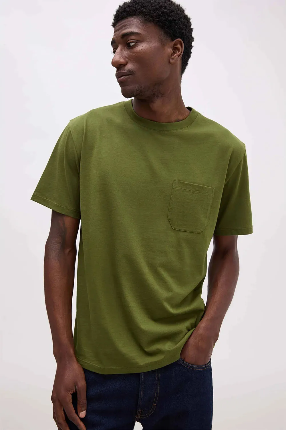 PIMA POCKET TEE Cypress sold by REVOLVR Menswear