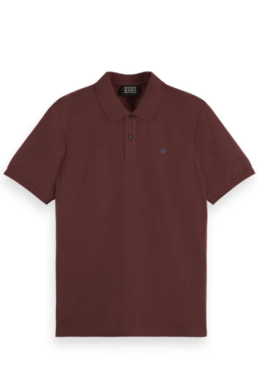 ESSENTIAL LOGO PIQUE POLO Rich Mahogany made by Scotch & Soda