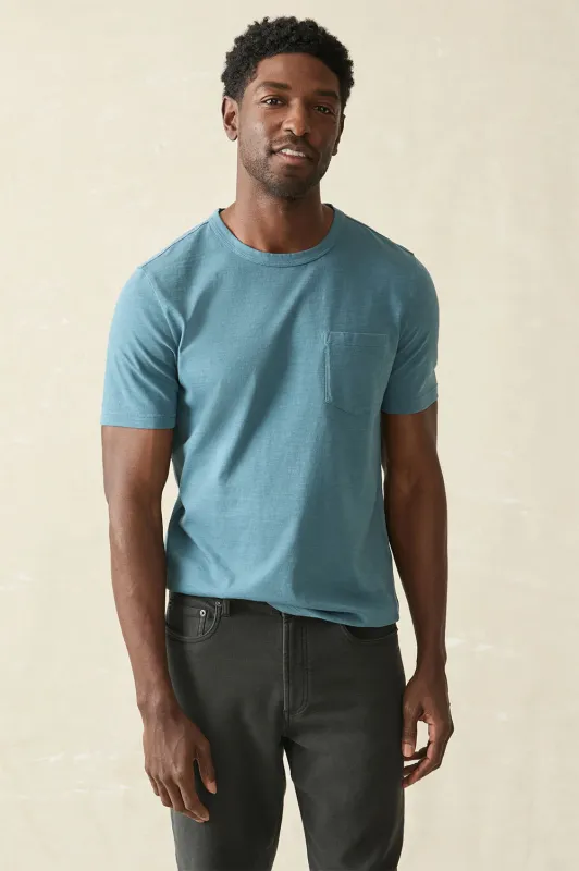 SUNWASHED POCKET TEE Teal Harbor sold by REVOLVR Menswear
