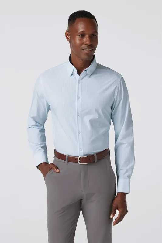 LEEWARD LS Sky Herringbone sold by REVOLVR Menswear