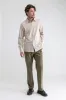 CLASSIC LINEN LS SHIRT Sand sold by REVOLVR Menswear