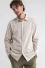 CLASSIC LINEN LS SHIRT Sand sold by REVOLVR Menswear