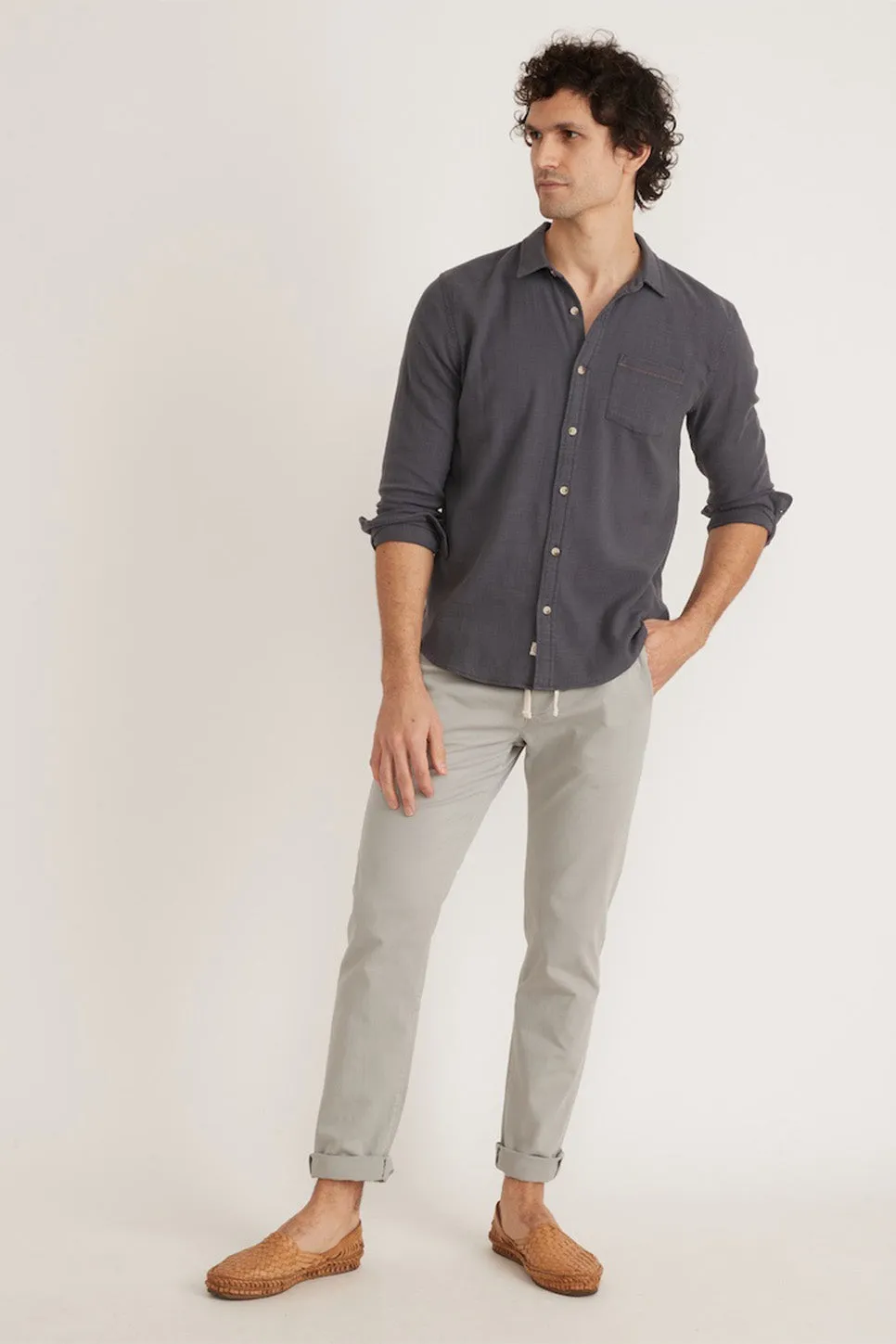 STRETCH SELVAGE SHIRT India Ink sold by REVOLVR Menswear product image thumbnail 5