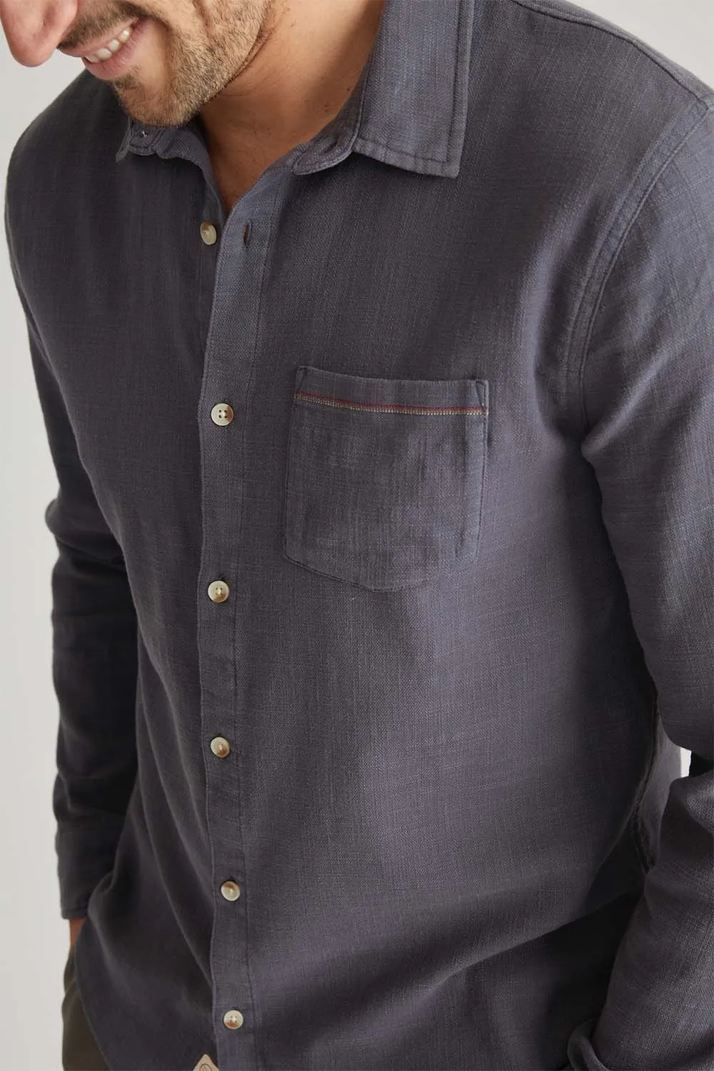 STRETCH SELVAGE SHIRT India Ink sold by REVOLVR Menswear product image thumbnail 3