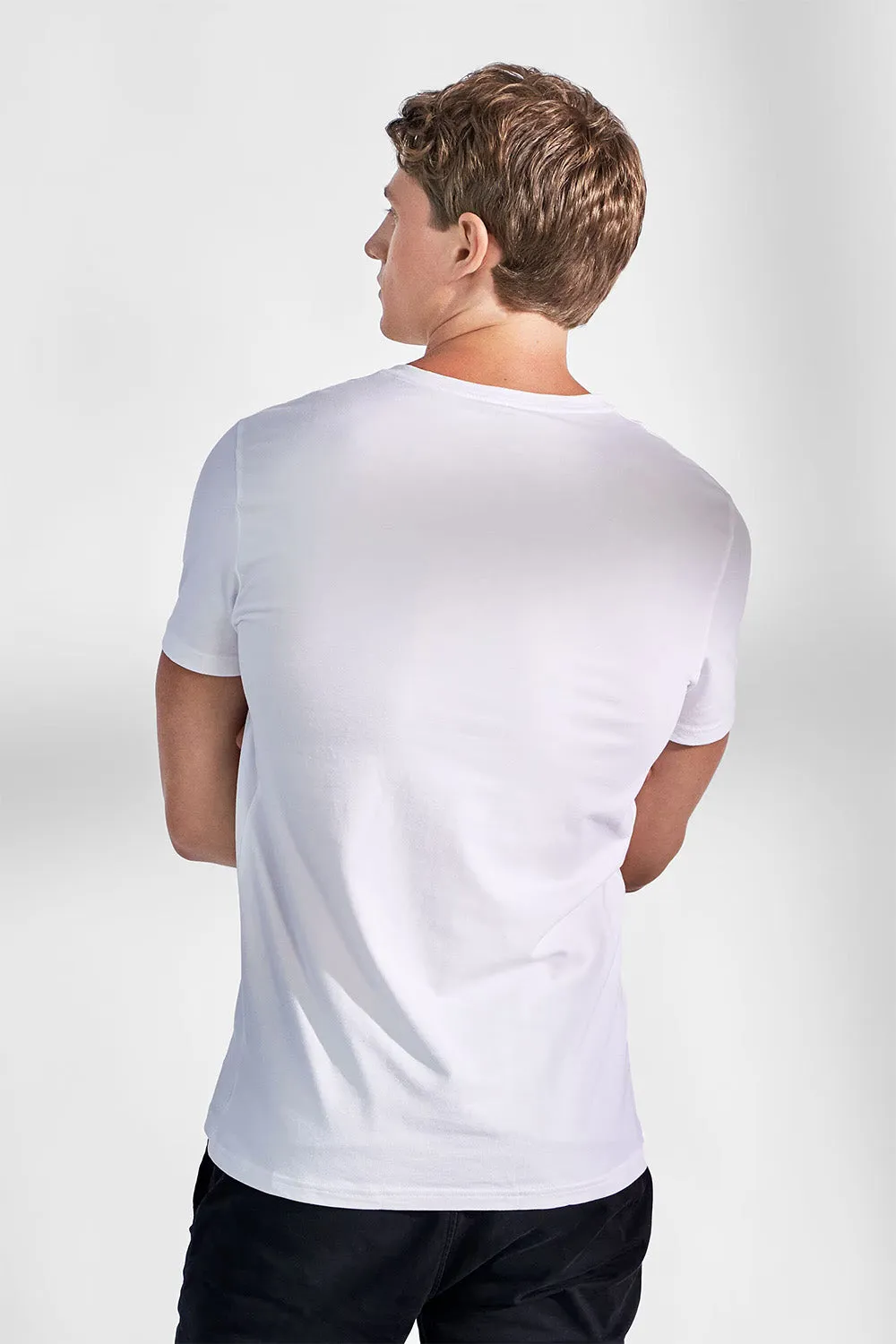 BASIC V-NECK White sold by REVOLVR Menswear product image thumbnail 3