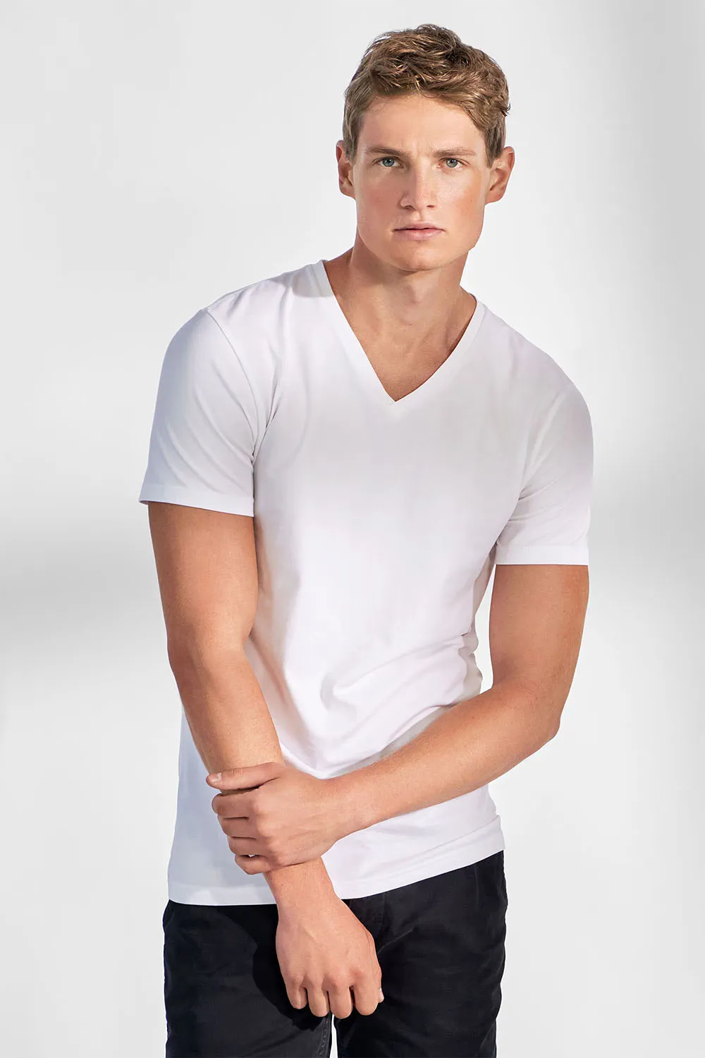 BASIC V-NECK White sold by REVOLVR Menswear