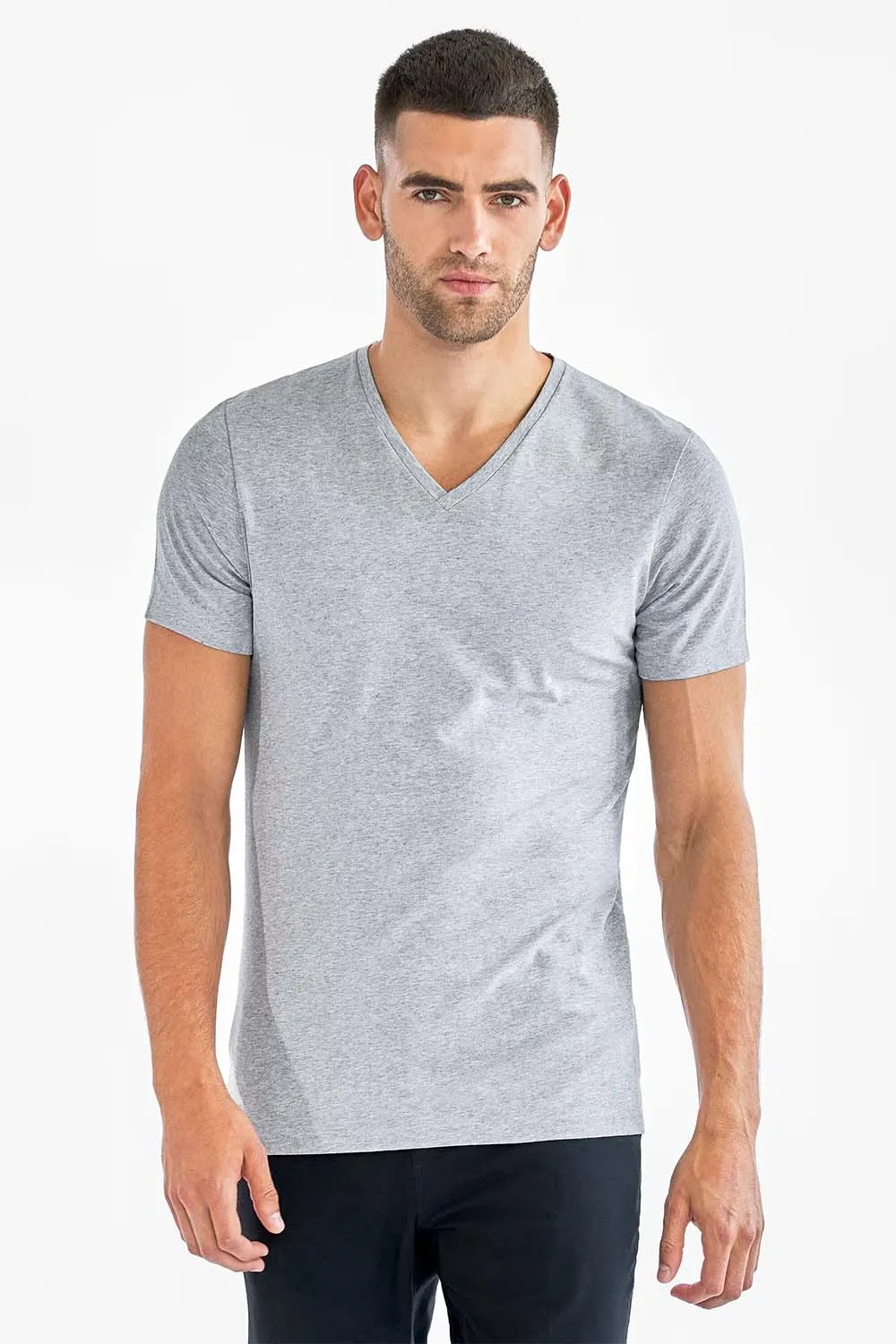 BASIC V-NECK Grey sold by REVOLVR Menswear product image thumbnail 2