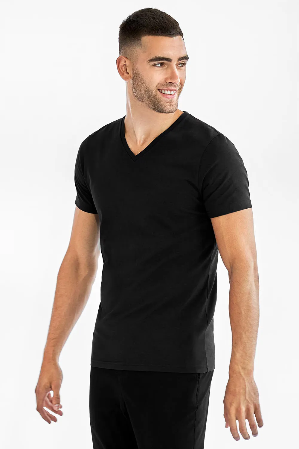 BASIC V-NECK Black sold by REVOLVR Menswear product image thumbnail 2