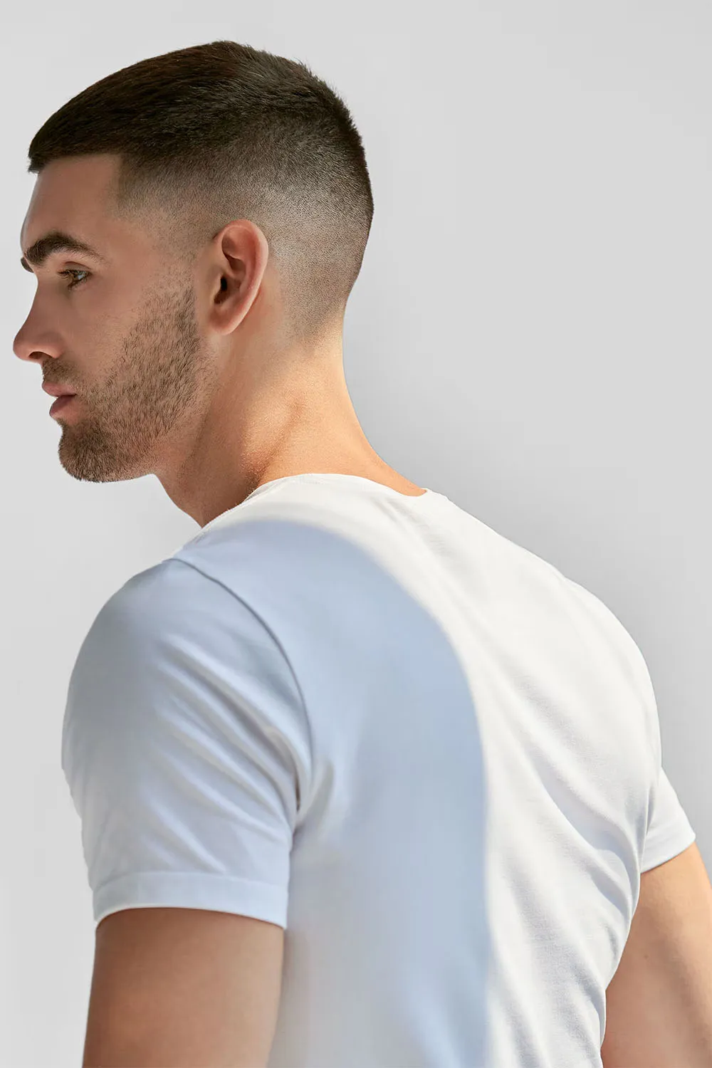 BASIC CREW NECK White sold by REVOLVR Menswear product image thumbnail 4