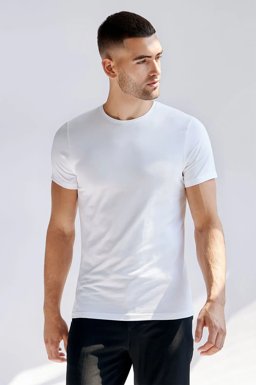 BASIC CREW NECK White sold by REVOLVR Menswear product image thumbnail 2