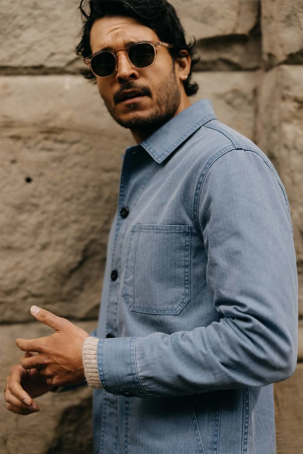 OJAI JACKET French Blue Herringbone sold by REVOLVR Menswear product image thumbnail 2