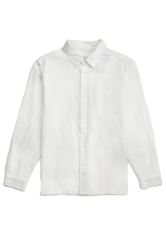CLASSIC LINEN LS SHIRT Vintage White sold by REVOLVR Menswear