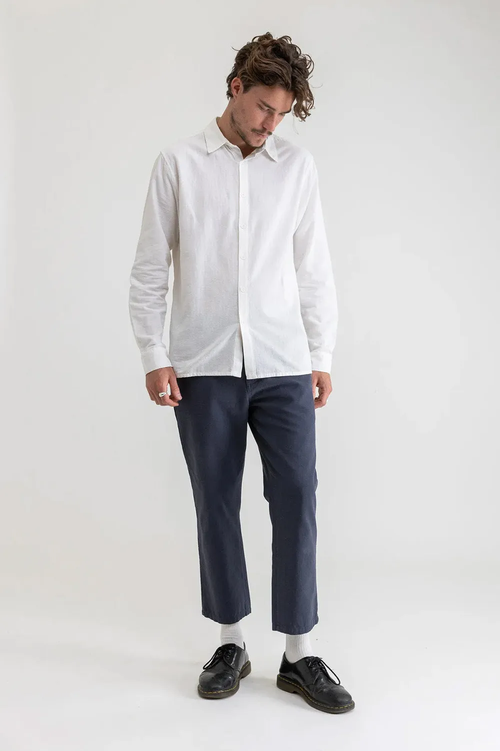 CLASSIC LINEN LS SHIRT Vintage White sold by REVOLVR Menswear product image thumbnail 4