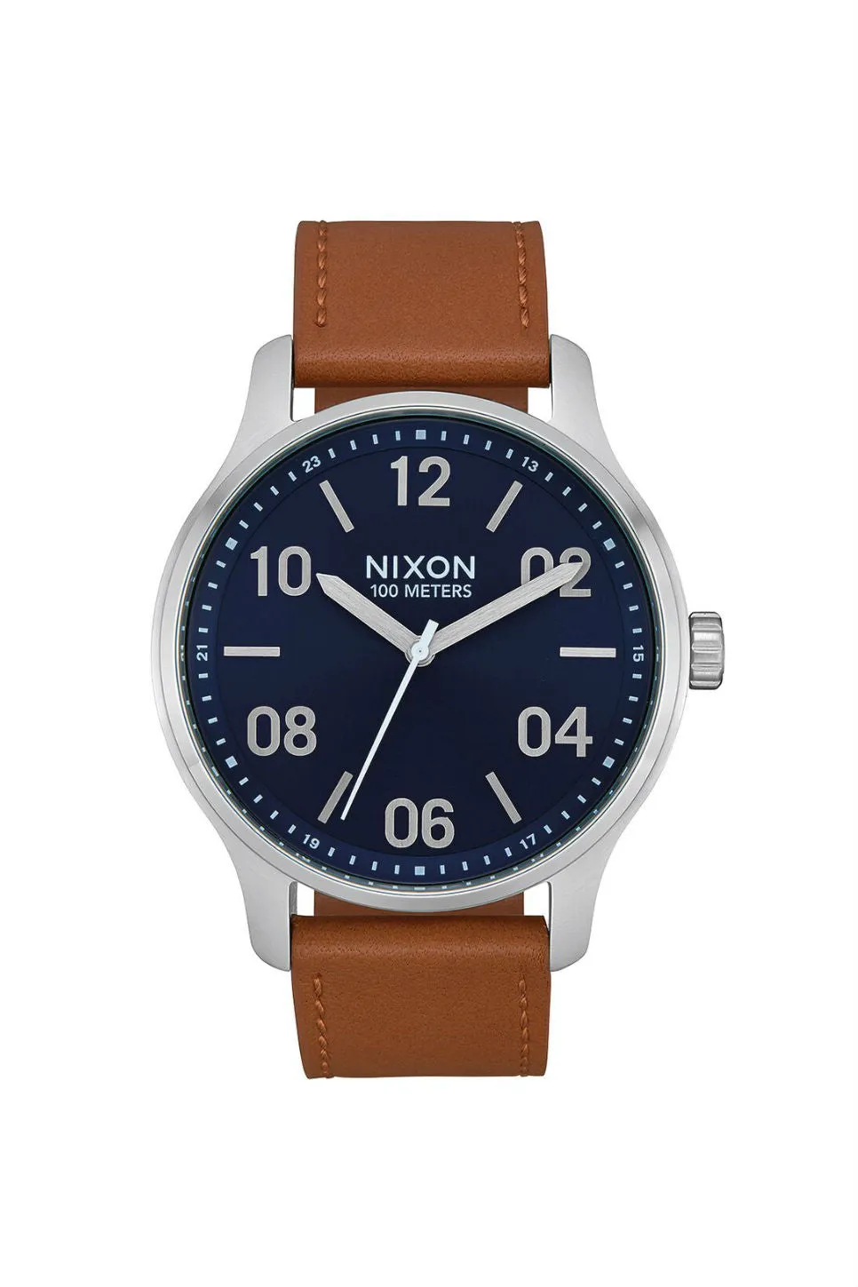 PATROL LEATHER WATCH - NAVY/SADDLE sold by REVOLVR Menswear