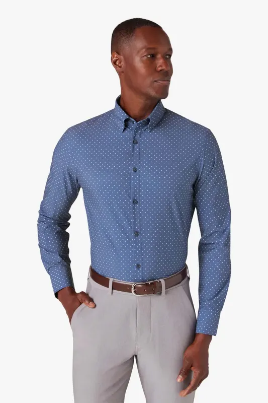 LEEWARD LS Coastal Fjord Dot sold by REVOLVR Menswear