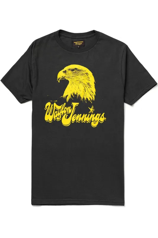 SEAGER x WAYLON JENNINGS EAGLE TEE Vintage Black sold by REVOLVR Menswear