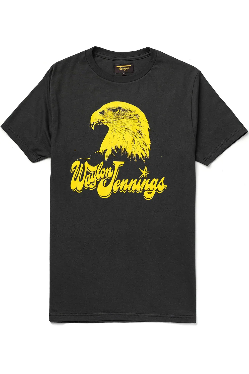 SEAGER x WAYLON JENNINGS EAGLE TEE Vintage Black sold by REVOLVR Menswear