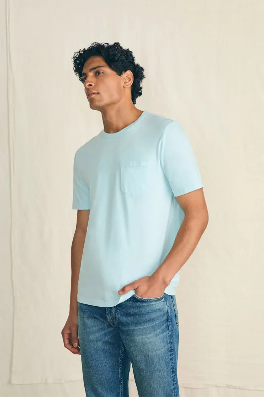 SUNWASHED POCKET TEE Blue Oasis sold by REVOLVR Menswear