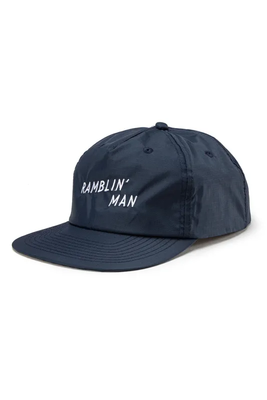 RAMBLIN MAN RIPSTOP NYLON SNAPBACK Navy sold by REVOLVR Menswear