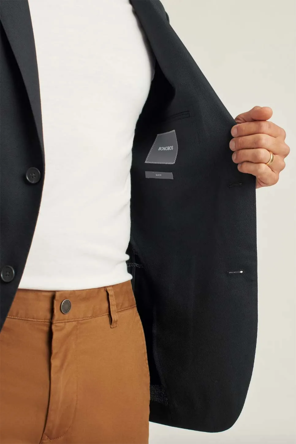 UNCONSTRUCTED WOOL BLAZER Black sold by REVOLVR Menswear product image thumbnail 5