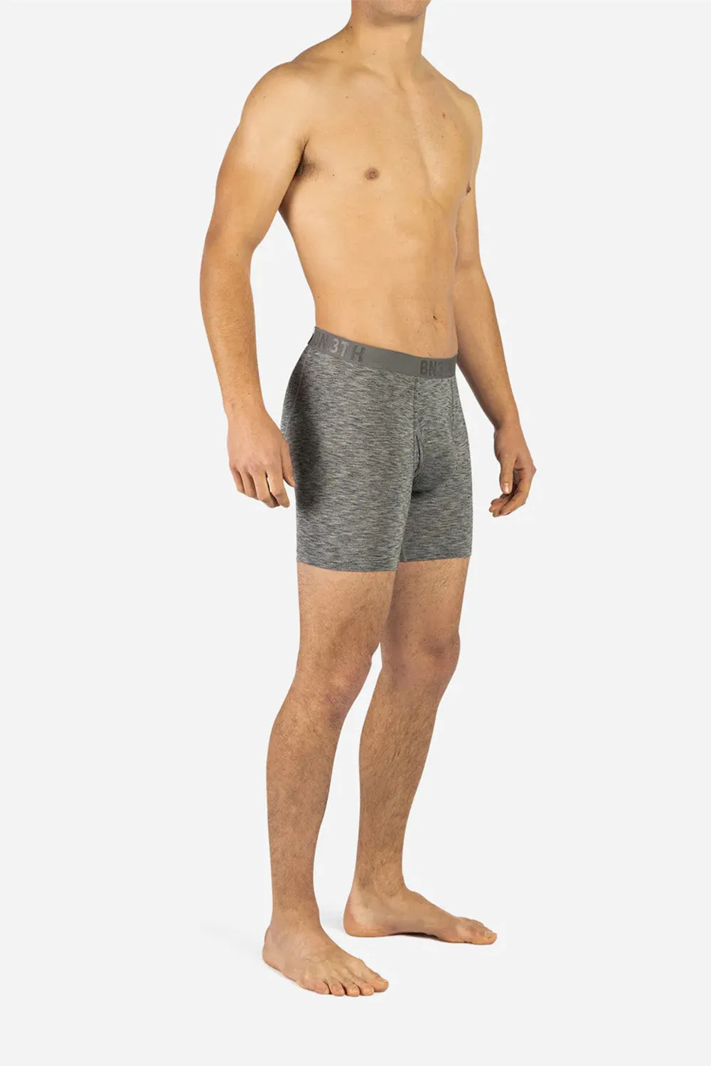 CLASSIC BOXER BRIEF WITH FLY Heather Charcoal sold by REVOLVR Menswear product image thumbnail 3