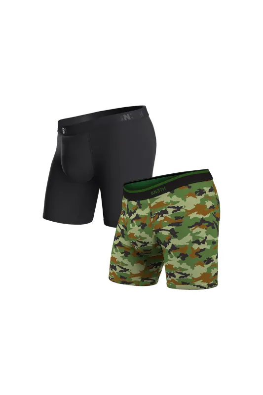 CLASSICS BOXER BRIEF 2 PACK Black/Camo sold by REVOLVR Menswear