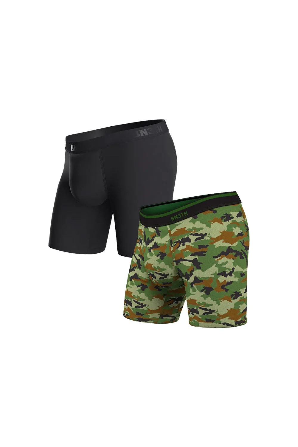 CLASSICS BOXER BRIEF 2 PACK Black/Camo sold by REVOLVR Menswear