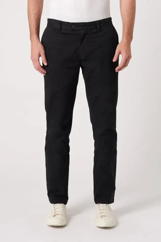 CASH WASHED TWILL PANT - BLACK sold by REVOLVR Menswear