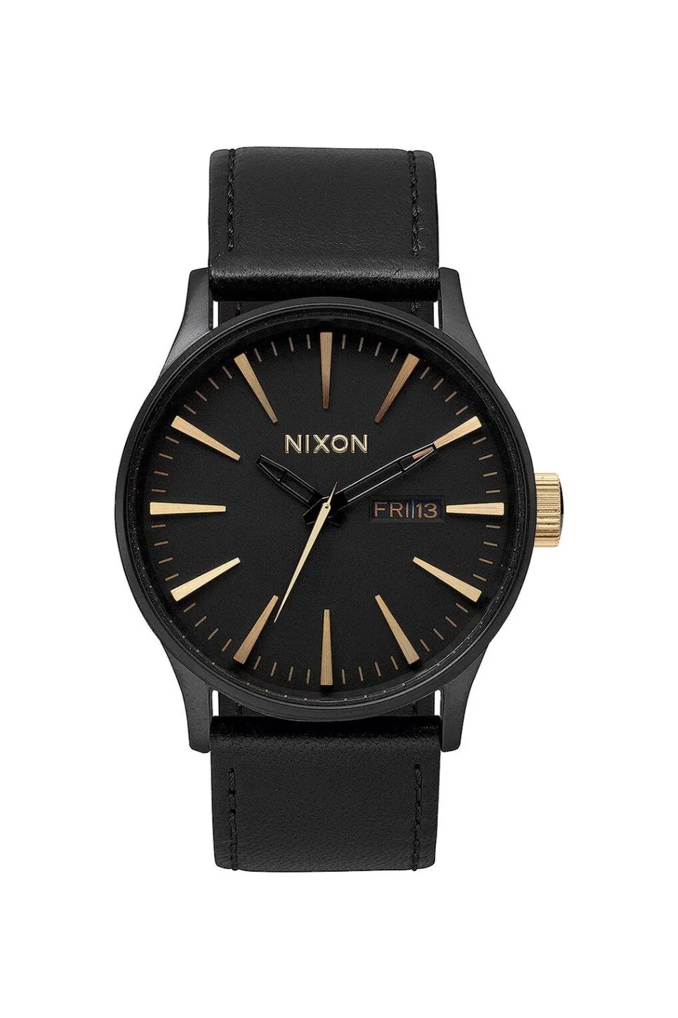 SENTRY LEATHER - MATTE BLACK/GOLD sold by REVOLVR Menswear
