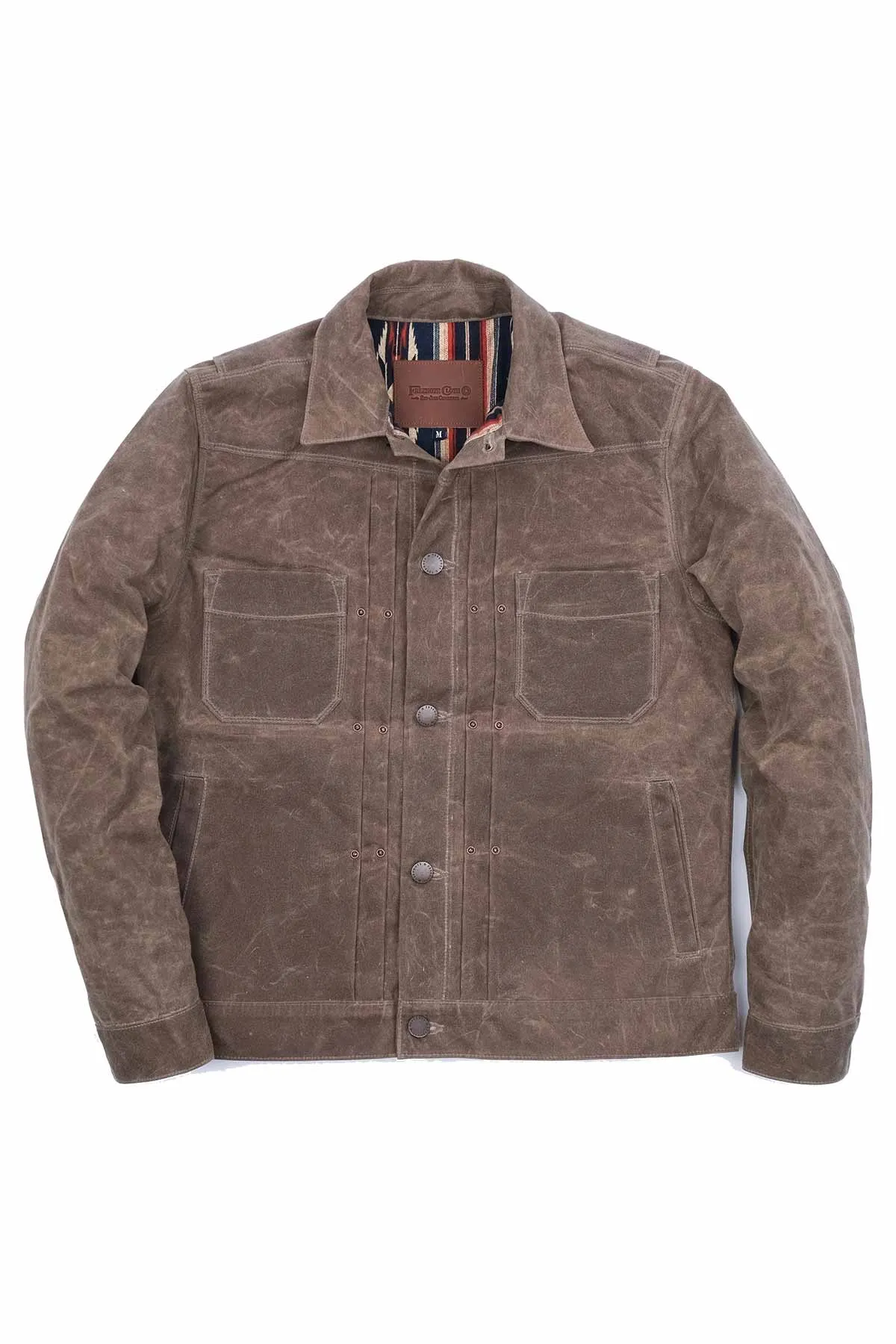 WAXED RIDERS JACKET - OAK/NAVY sold by REVOLVR Menswear