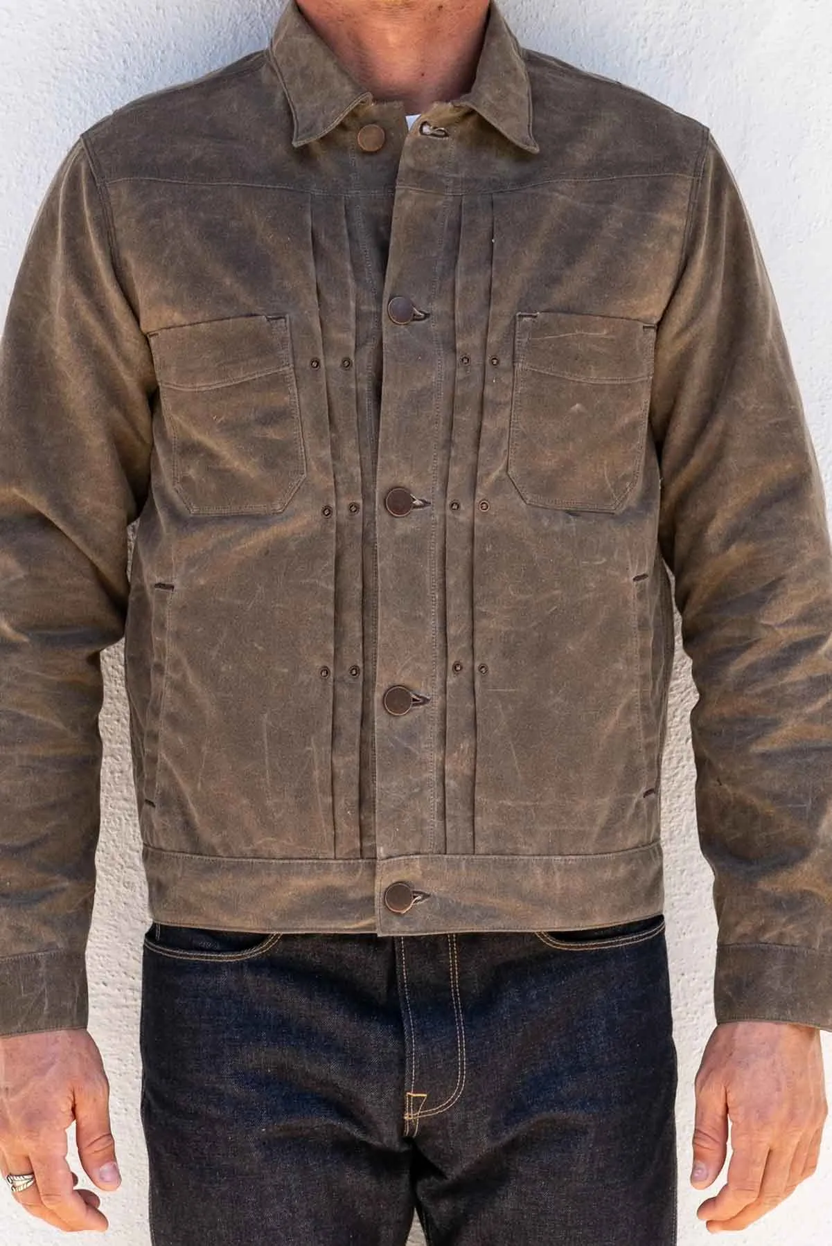 WAXED RIDERS JACKET - OAK/NAVY sold by REVOLVR Menswear product image thumbnail 4