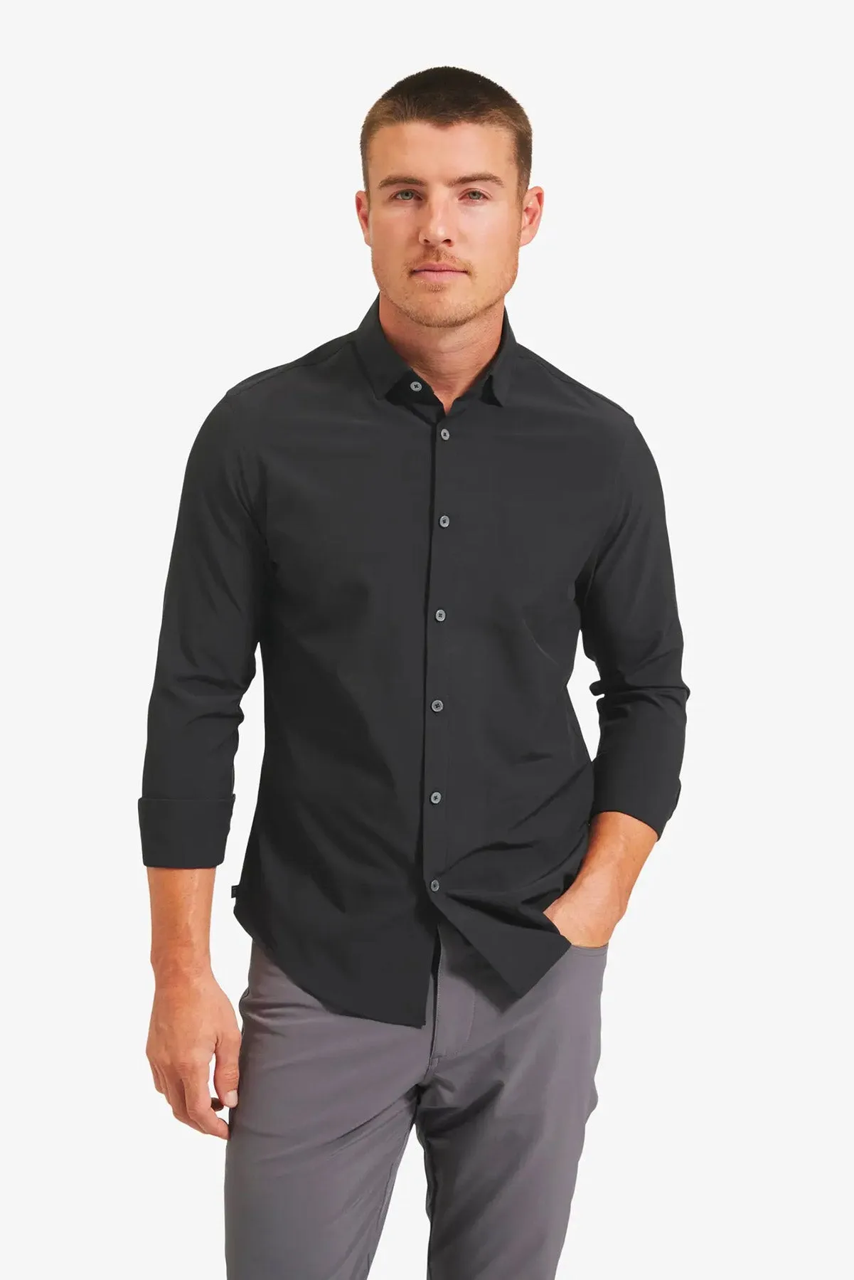 LEEWARD LS Solid Black sold by REVOLVR Menswear product image thumbnail 2