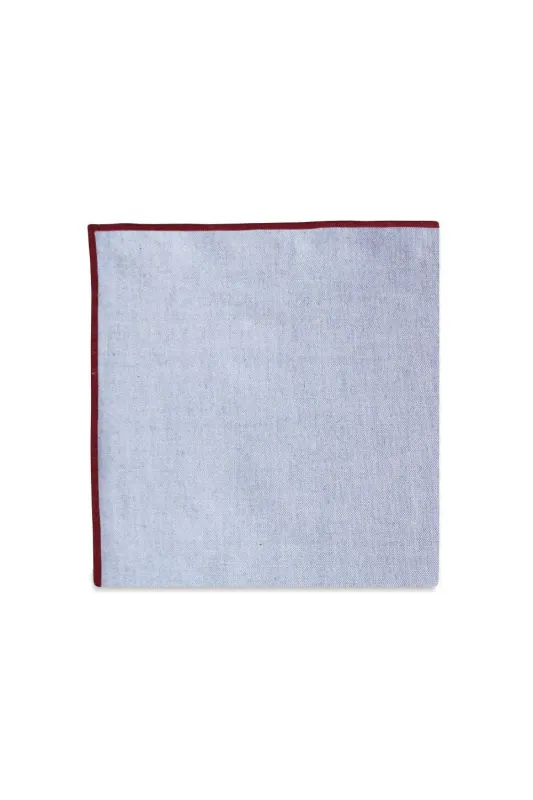 THE MERROW POCKET SQUARE Maroon Chambray sold by REVOLVR Menswear