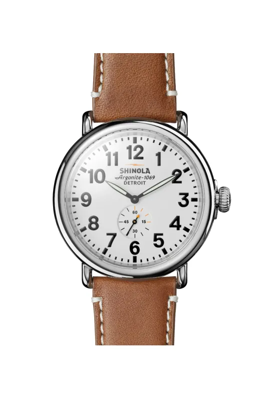 RUNWELL 47mm - WHITE/BROWN sold by REVOLVR Menswear