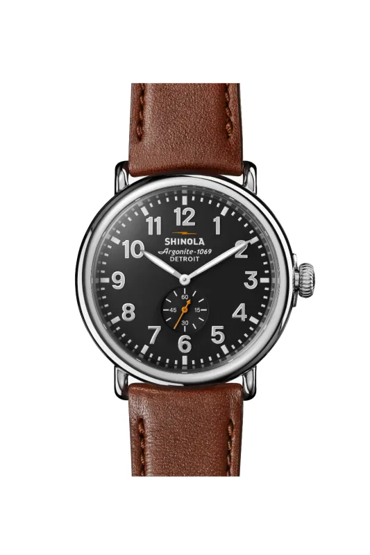 RUNWELL 47mm - COOL GREY/COGNAC sold by REVOLVR Menswear