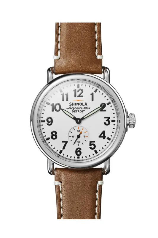 RUNWELL 41mm - WHITE/BROWN sold by REVOLVR Menswear