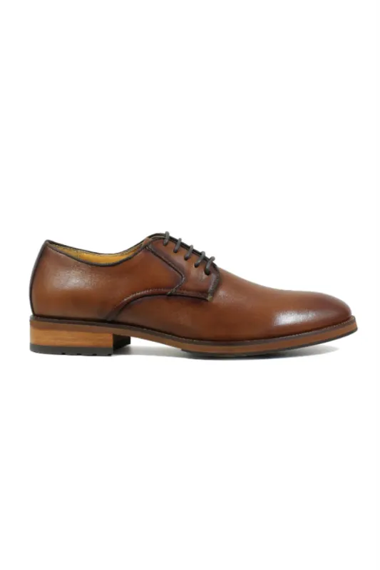 BLAZE PLAIN TOE OXFORD - COGNAC made by REVOLVR Menswear